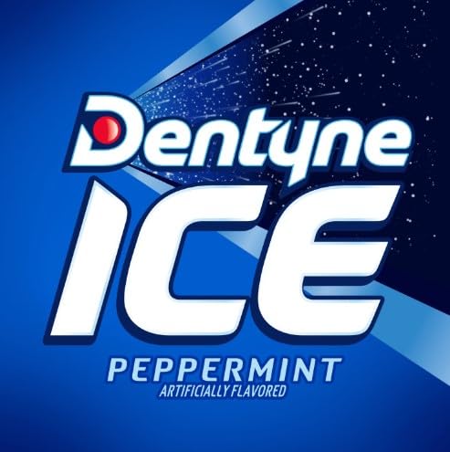 Dentyne Ice Peppermint pack foil detail highlighting premium packaging.