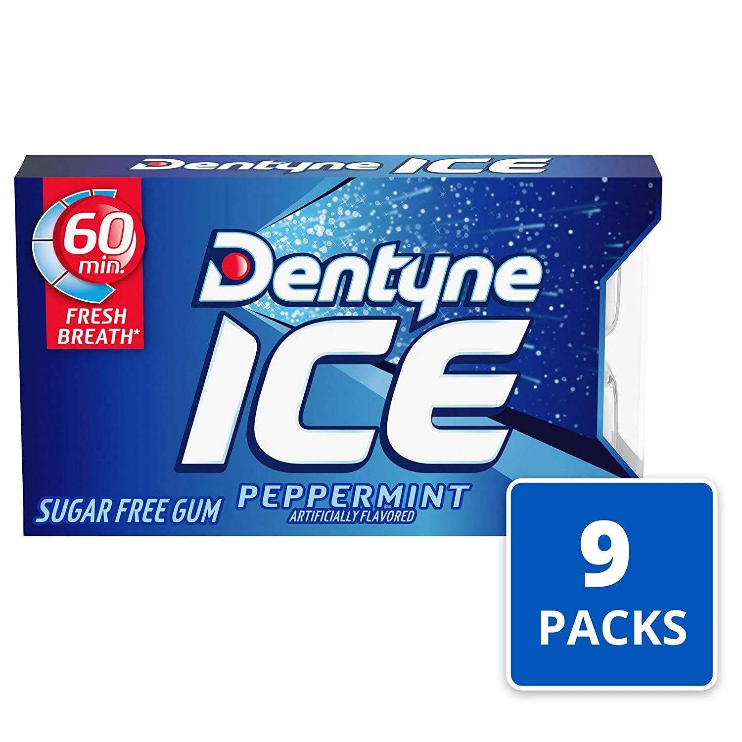 Dentyne Ice Peppermint pack stacked for portable bulk option.