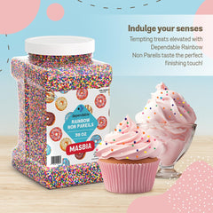 Dependable Food Rainbow Nonpareils ice cream topping adds color