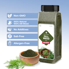 Dependable Foods dill weed allergen-free packaging highlights pure herb without additives.