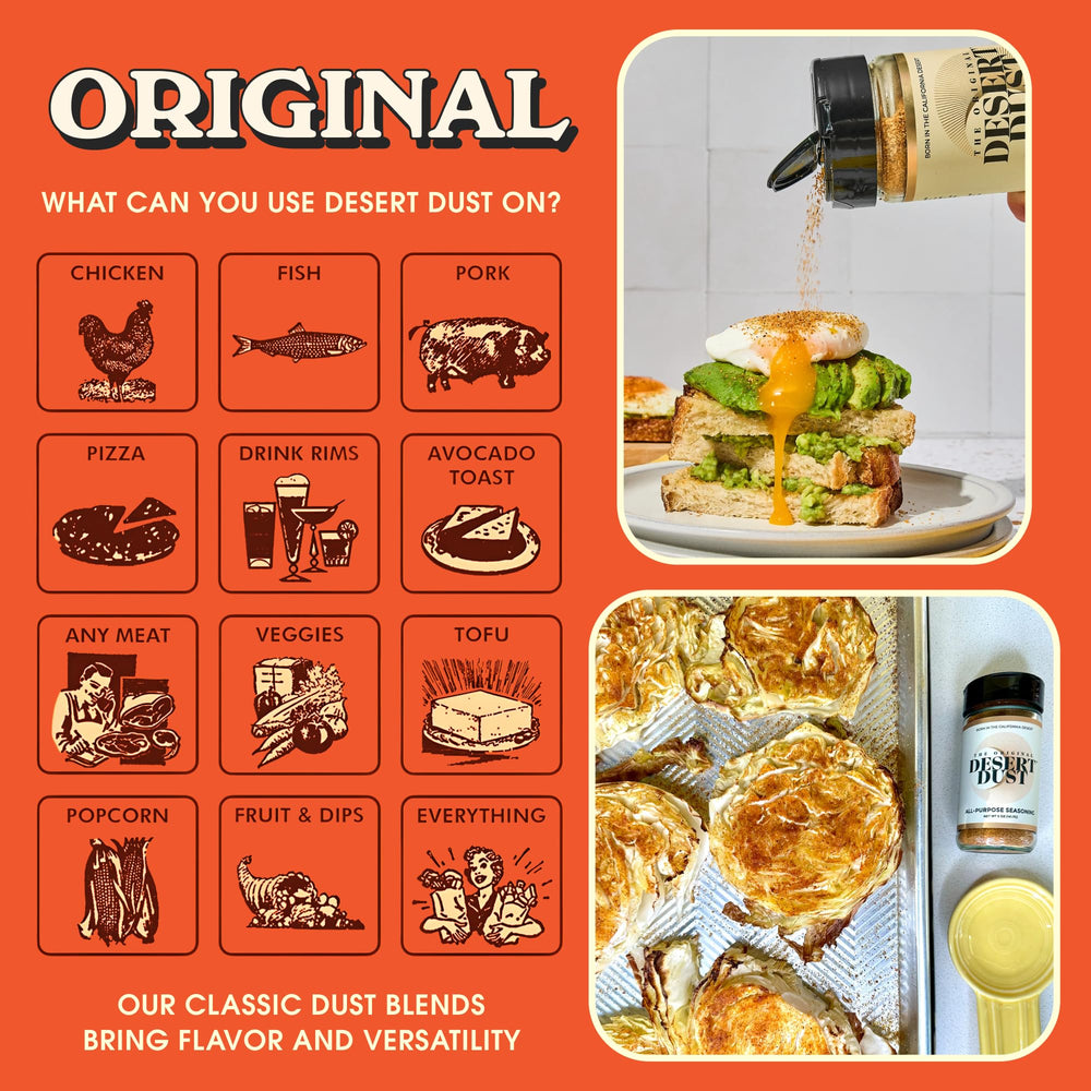 Desert Dust clean-ingredient blend bottle with no MSG for confident cooking.