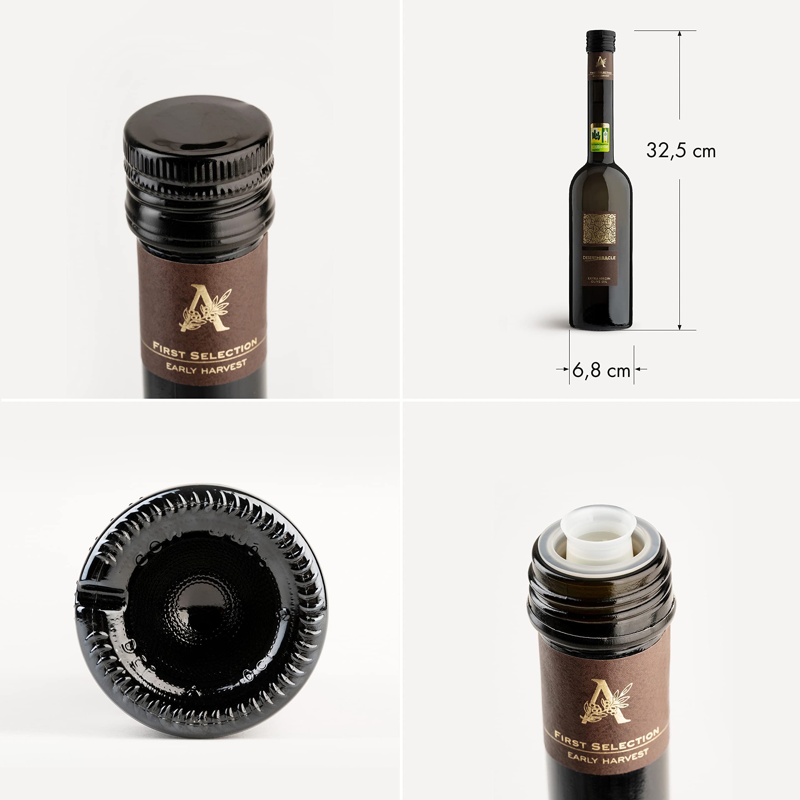 DESERTMIRACLE hotel-restaurant display bottle signals premium culinary standard.