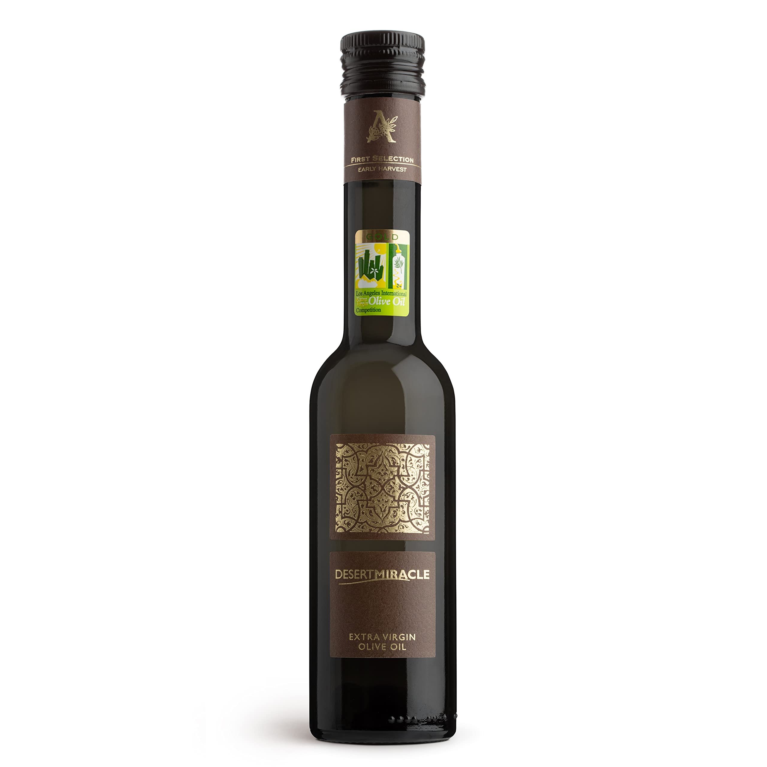 DESERTMIRACLE olive oil bottle pour showing a smooth finish for finishing dishes