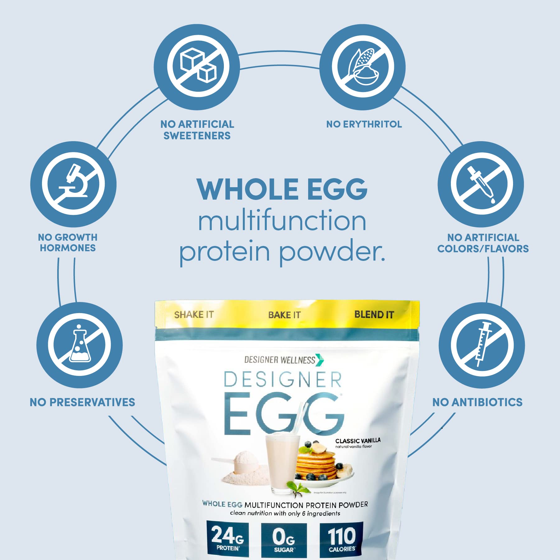 Designer Wellness Designer Egg Vanilla closeup of powder texture for smooth mixing