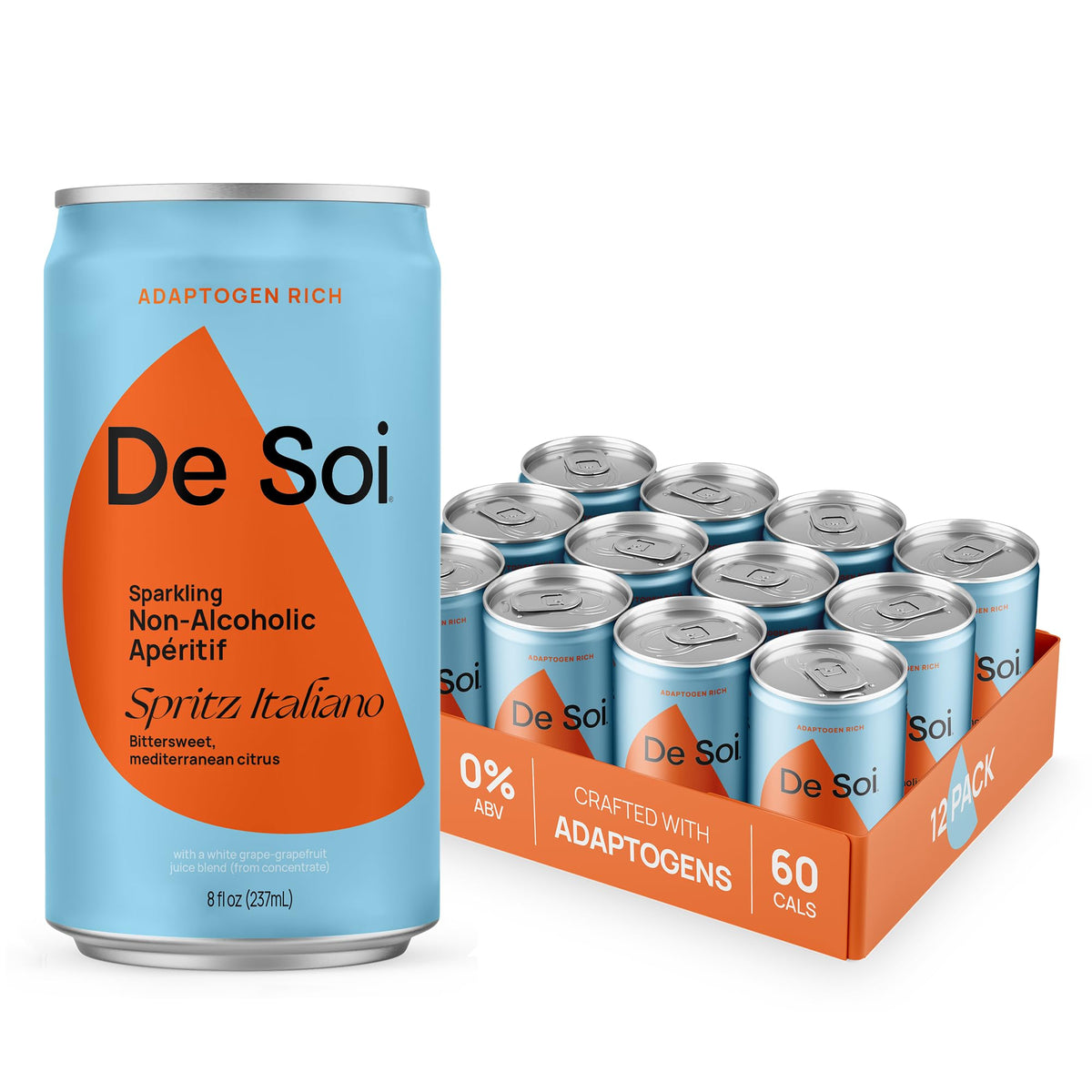 De Soi Spritz Italiano bottle close-up for mindful, alcohol-free sipping