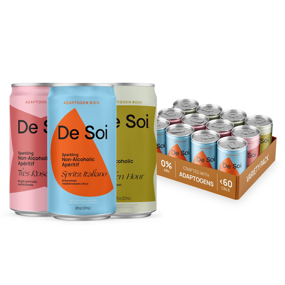 De Soi variety pack mocktails front view for elegant non-alcoholic entertaining