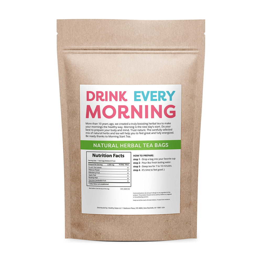 Detox Skinny Morning Start Tea infusion ready to brew with a bright aroma