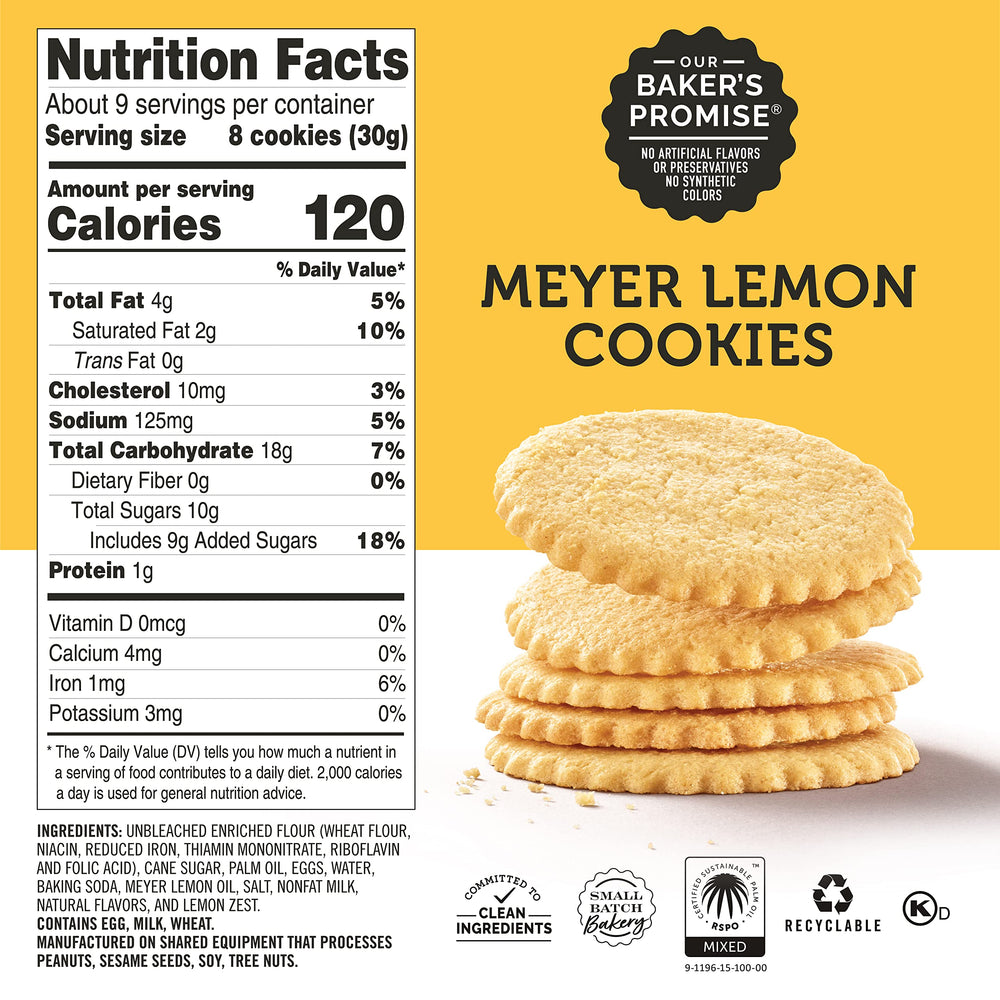Dewey's Meyer Lemon Cookie Thins served on a platter for gatherings.