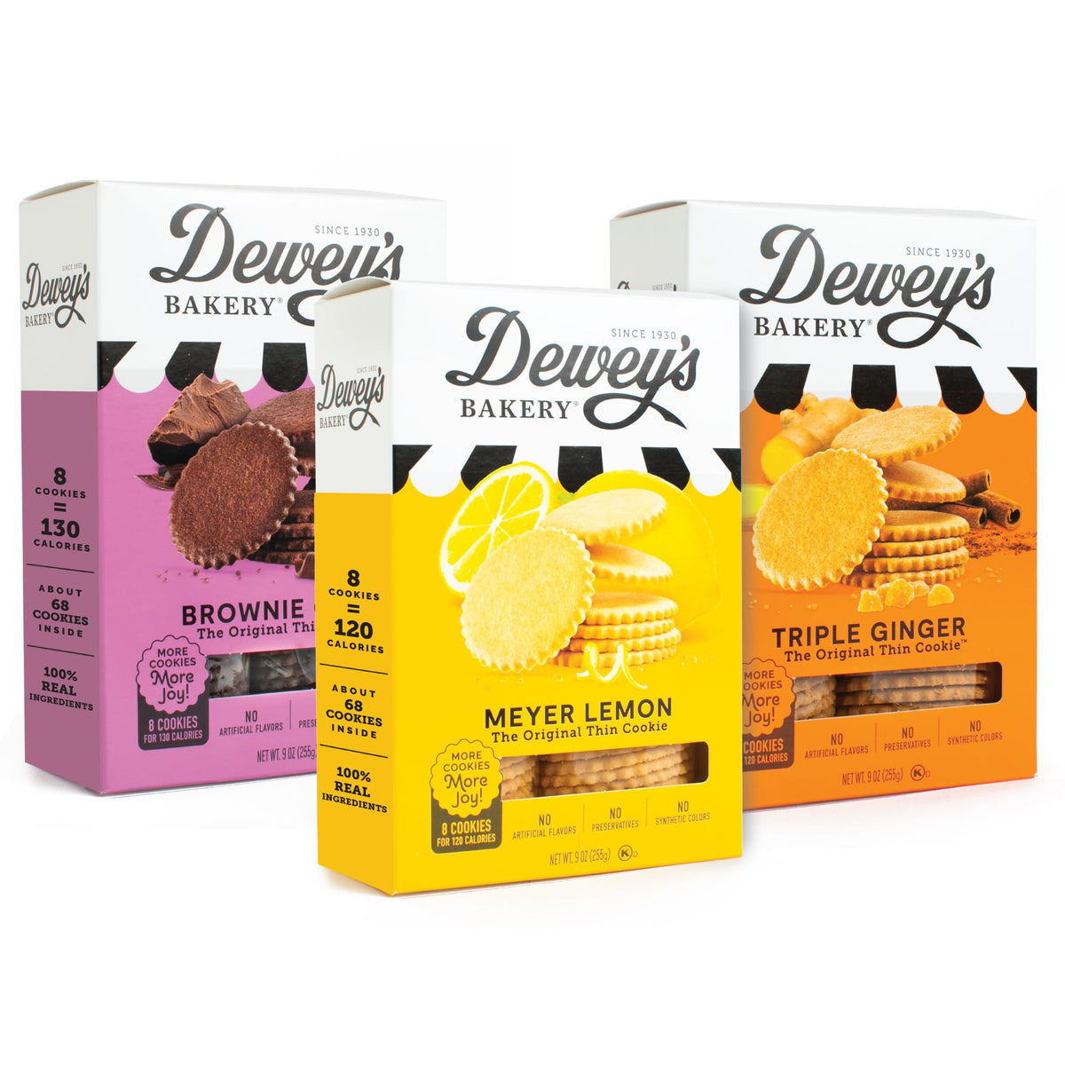 Dewey's Bakery Meyer Lemon cookies box with tangy zest and crisp bite for snacking