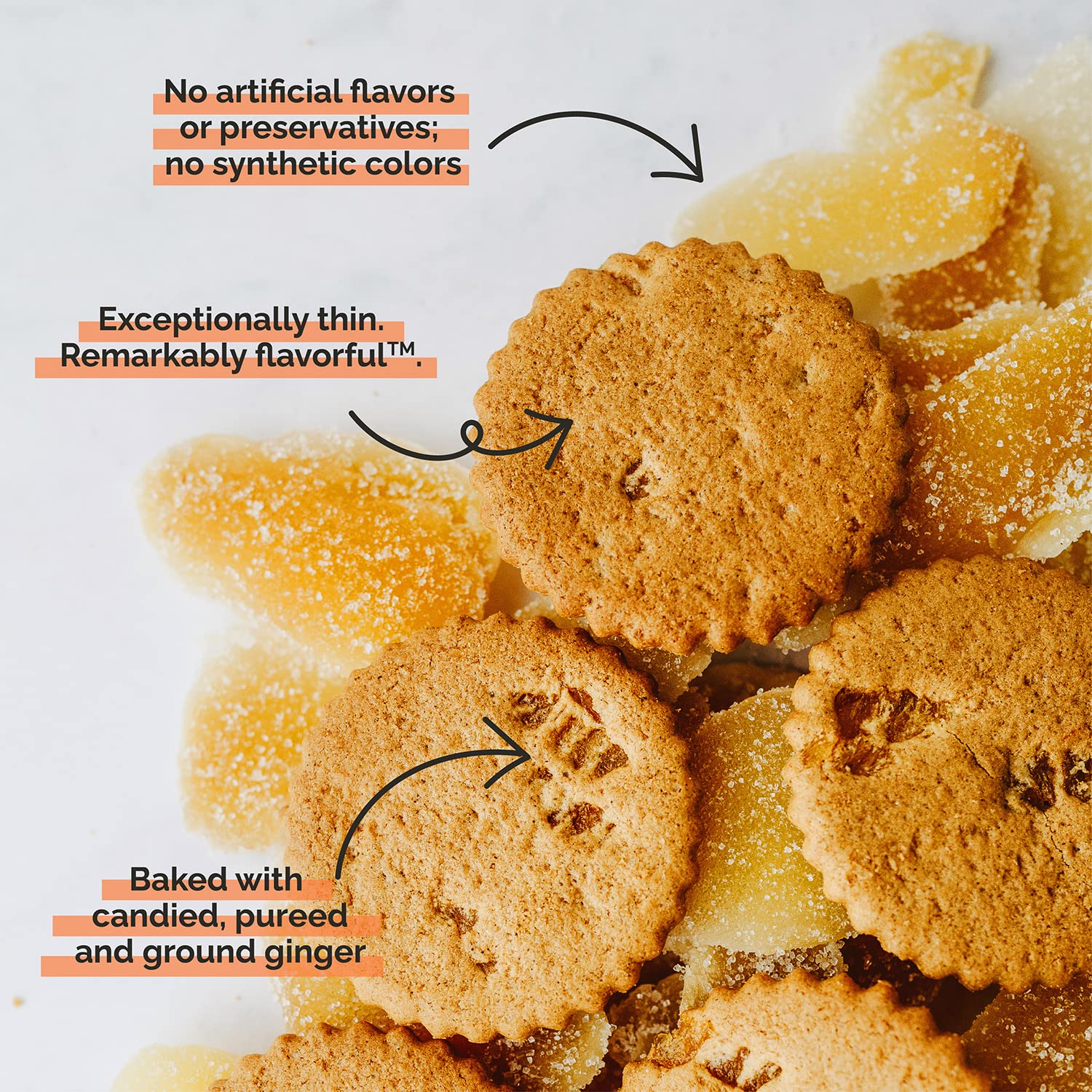 Close-up of Dewey's Bakery Triple Ginger Cookies highlighting real ingredients and ginger spice