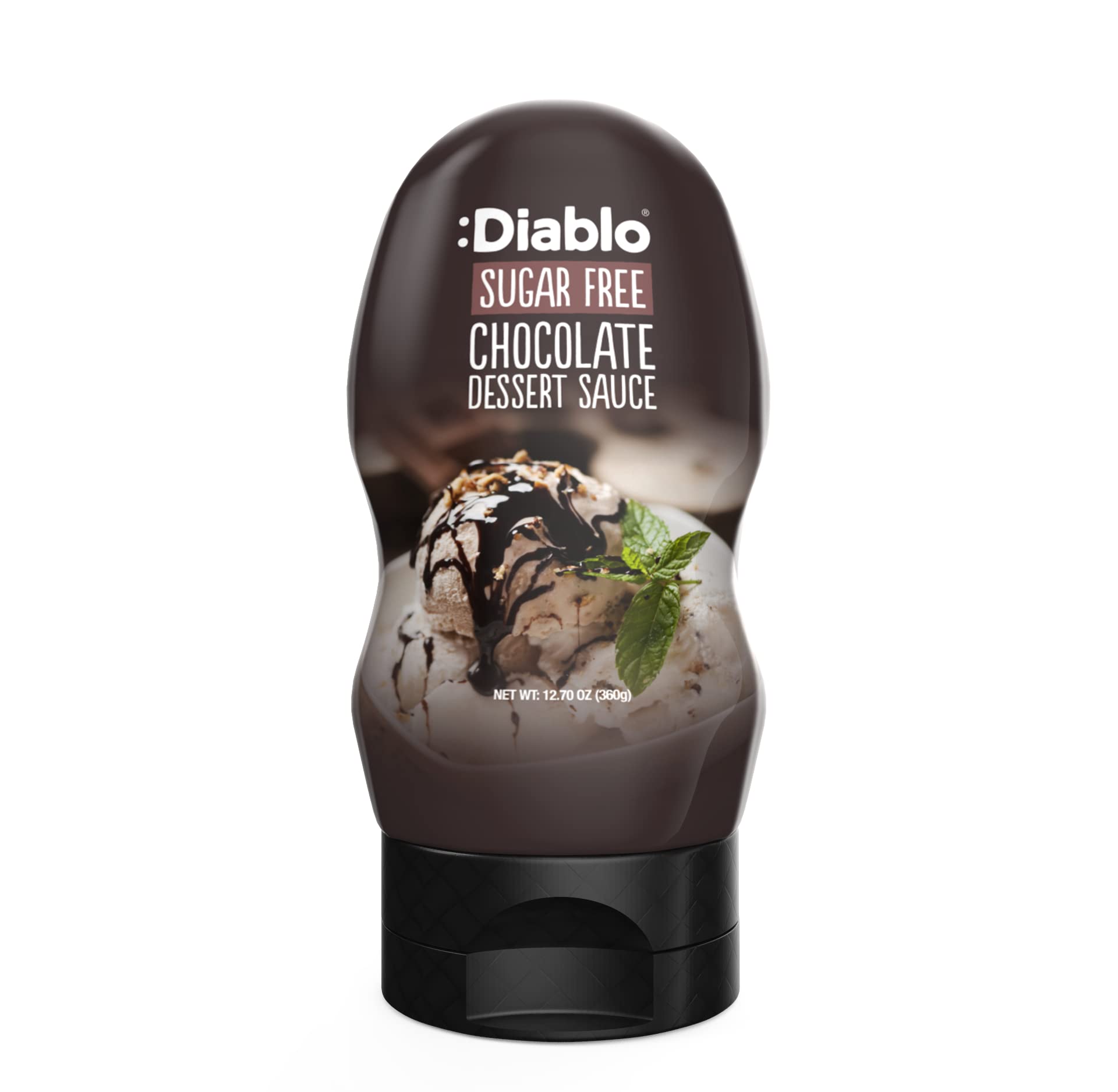 Diablo chocolate dessert sauce jar adds sugar-free richness to desserts