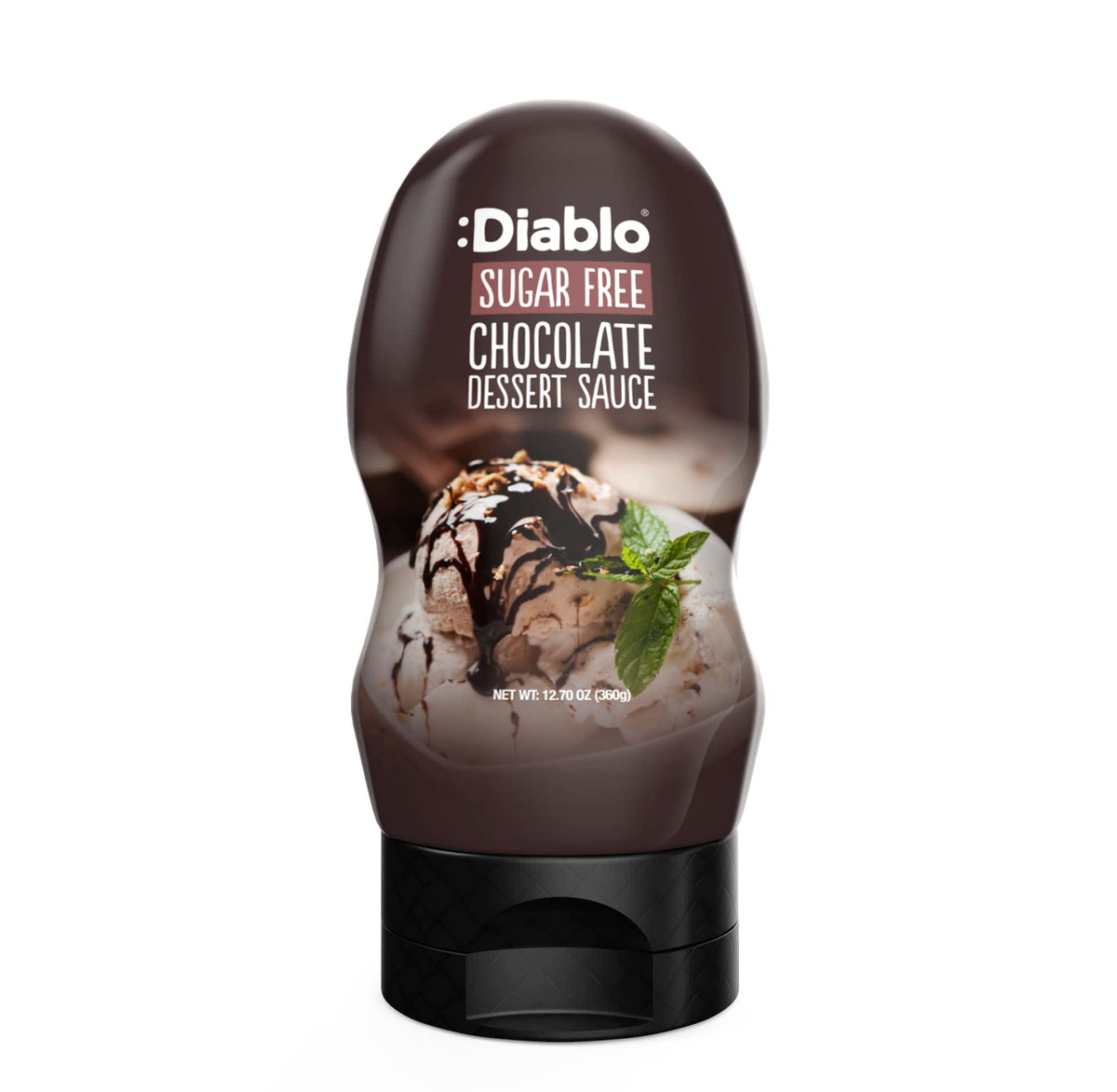 Diablo chocolate dessert sauce jar adds sugar-free richness to desserts