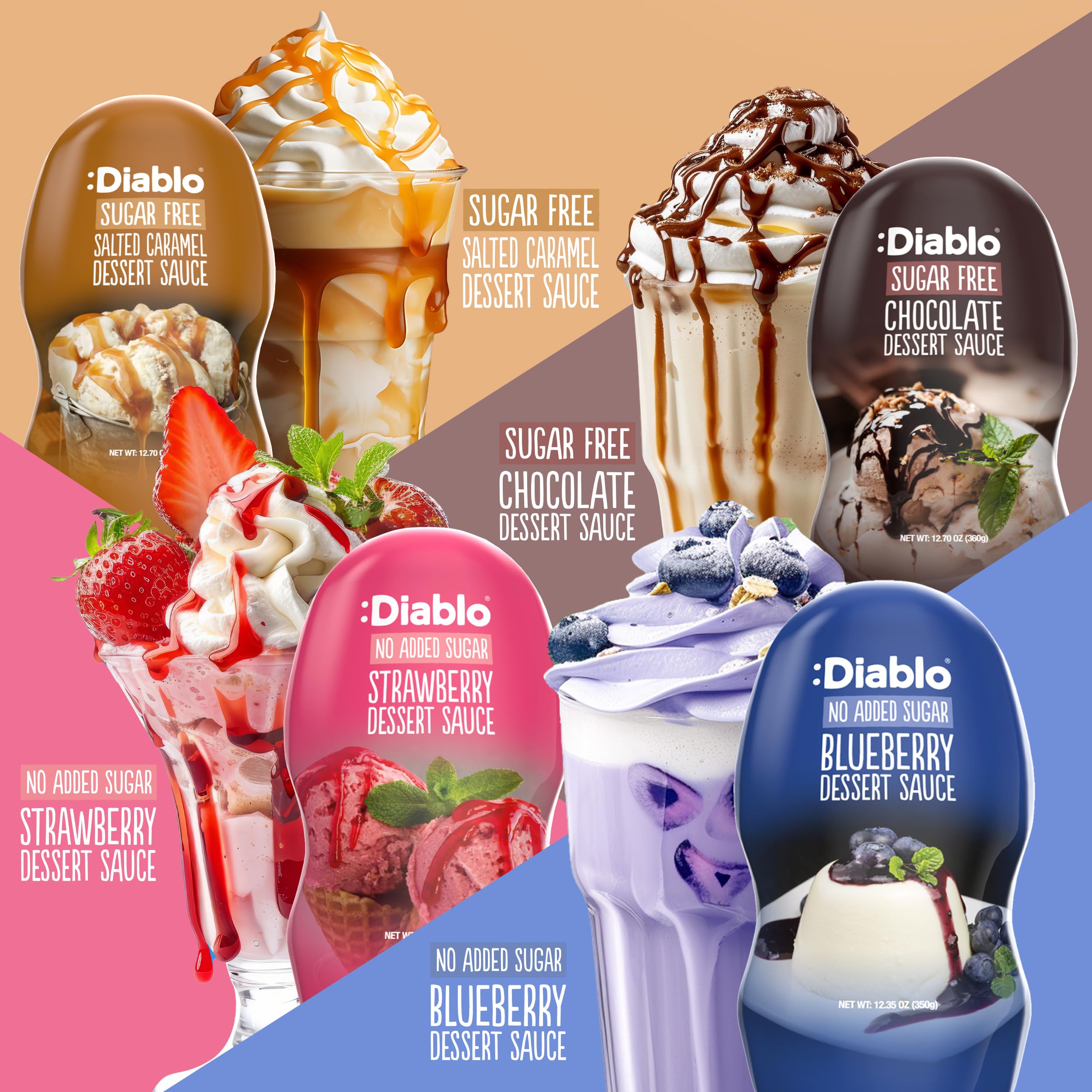 Diablo Strawberry Dessert Sauce beside yogurt as a topping idea