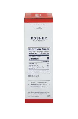 Diamond Crystal Kosher Salt coarse flakes, ideal for precise seasoning control