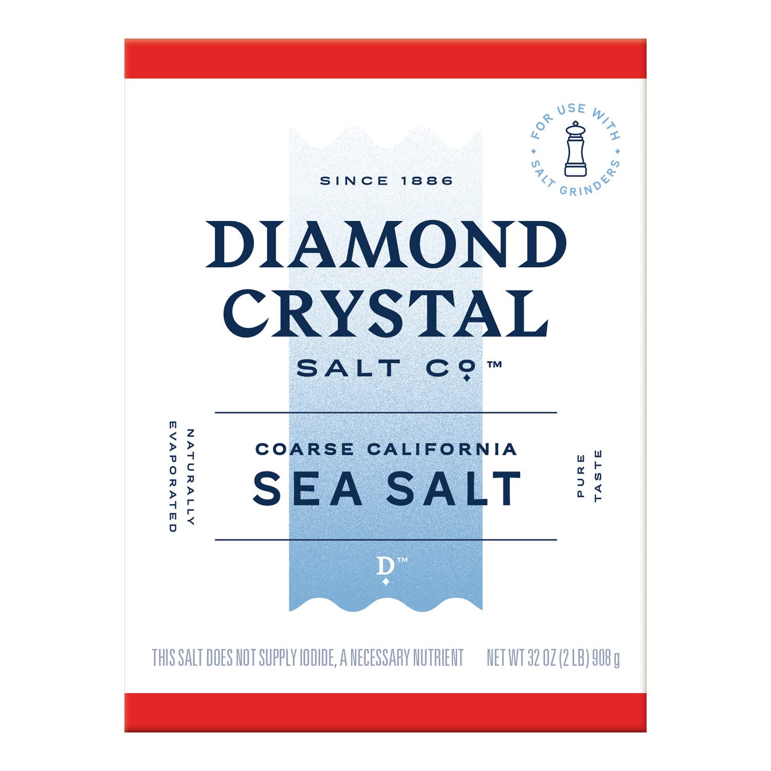 Diamond Crystal Sea Salt 2LB bag with front label, ready for kitchen use.