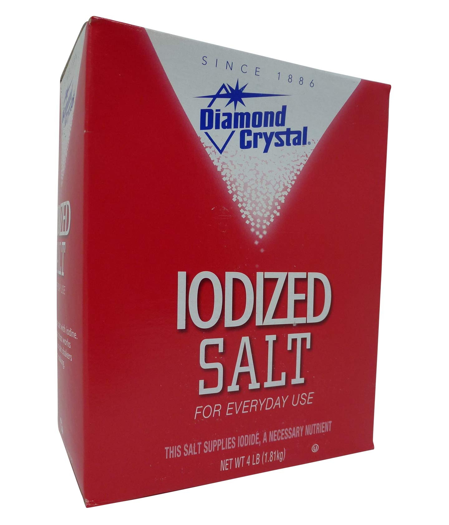 Diamond Crystal table iodized salt in a 4 lb bulk container for everyday seasoning.