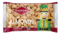 Diamond of California inshell Peerless almonds closeup, rich snacking texture