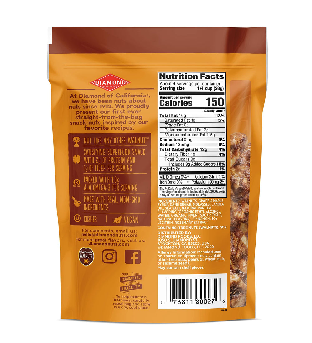 Diamond of California four-pack display showing convenient snack option