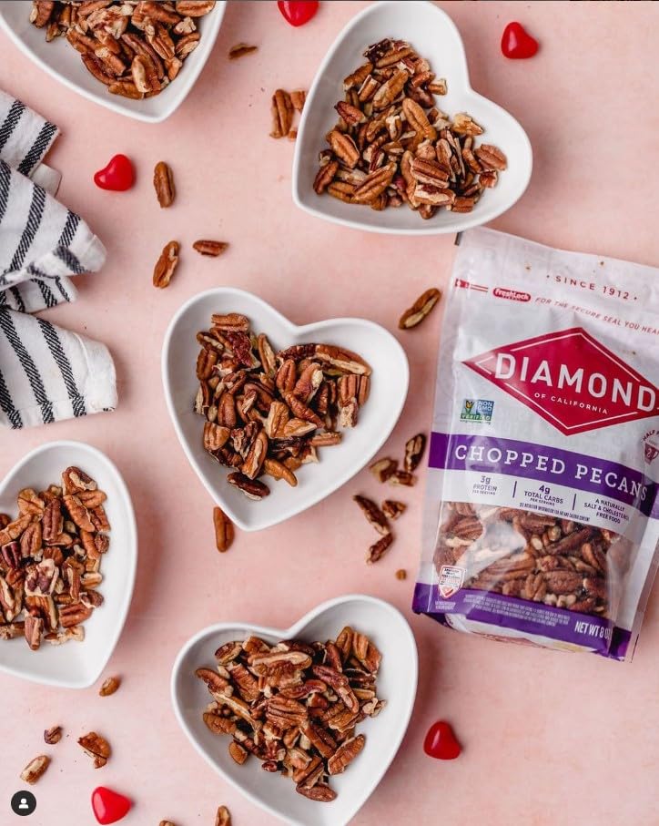 Diamond of California chopped pecans unsalted for clean flavor