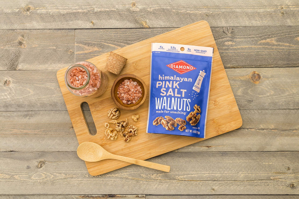 Diamond of California Himalayan Pink Salt Walnuts with non-GMO ingredients.