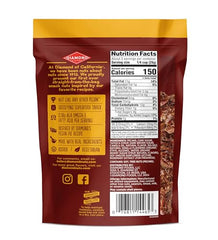 Diamond of California pecan pie nuts glazed close-up, ideal for snacking.