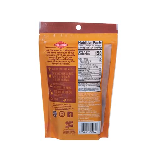 Diamonds Nuts Sweet Maple Walnuts bag-closeup reveals maple aroma and crunch