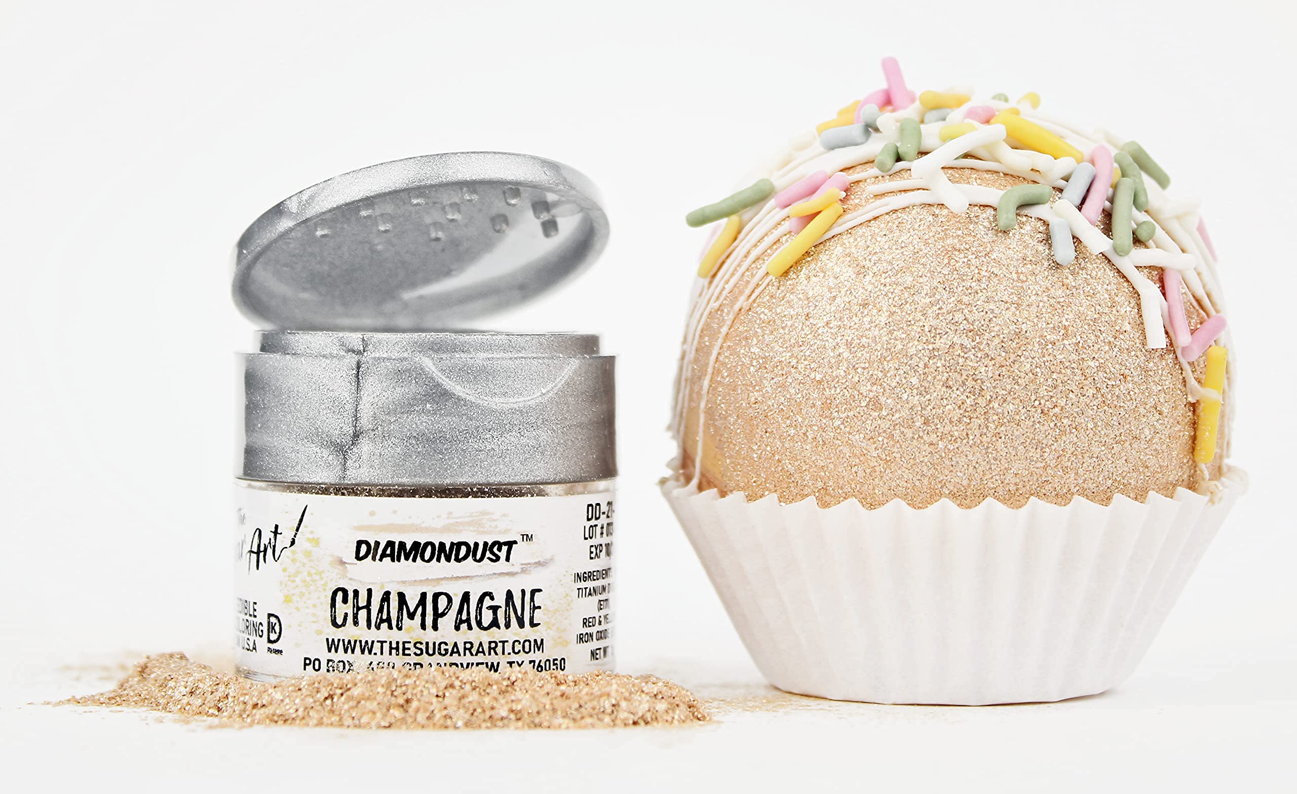 DiamonDust glitter on strawberries and chocolates delivers eye-catching shimmer