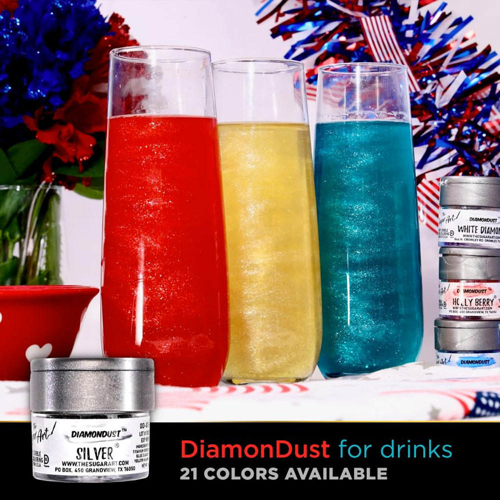 DiamonDust cupcake decoration adds eye-catching purple shimmer to desserts.