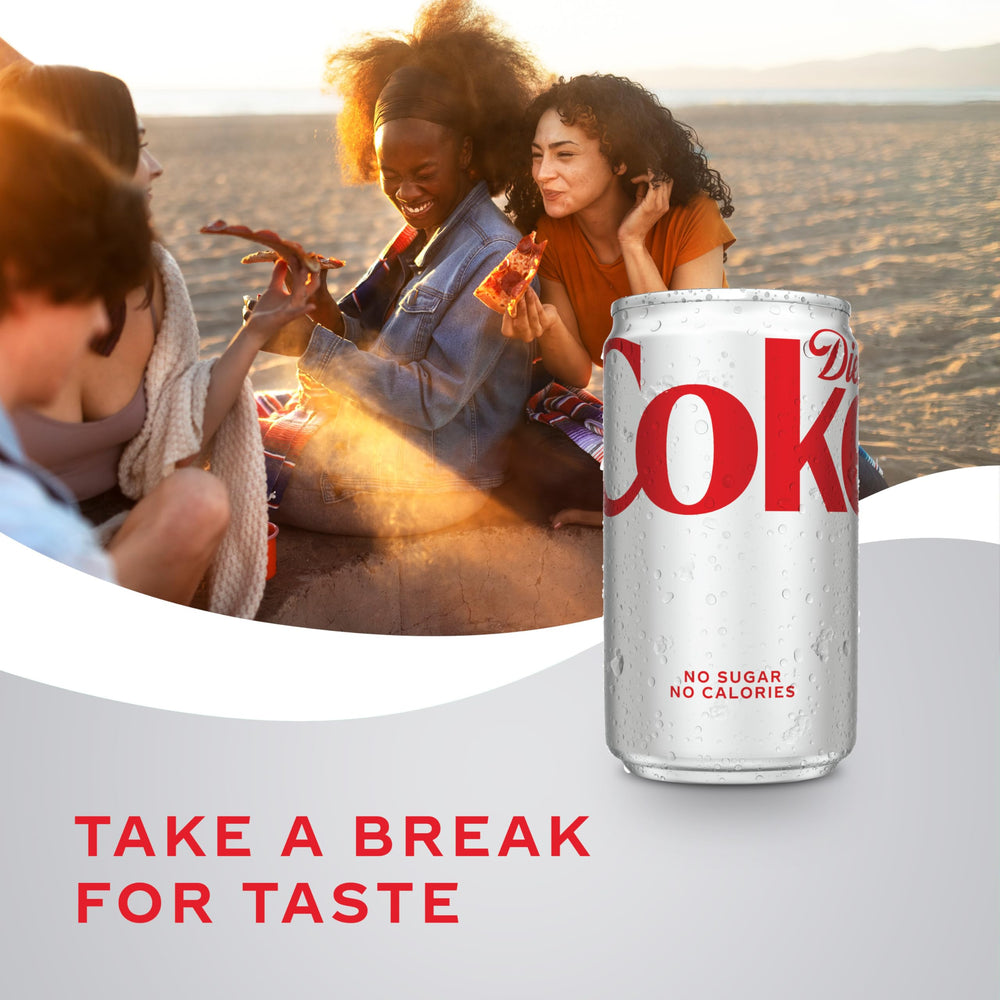 Backyard setting with Diet Coke for casual refreshment.