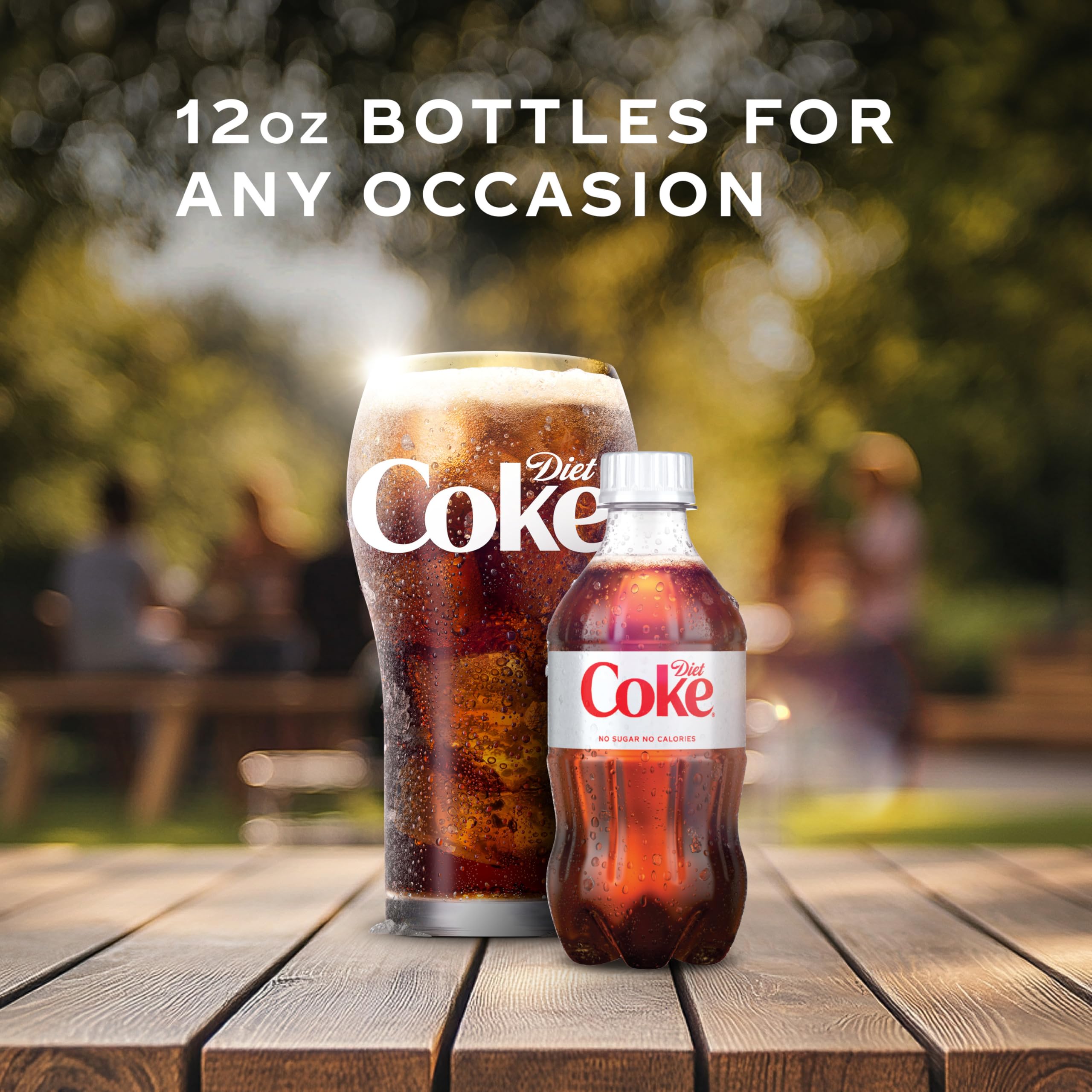 Diet Coke glass with ice showing crisp cold finish.