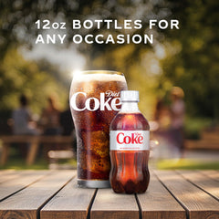 Diet Coke glass with ice showing crisp cold finish.