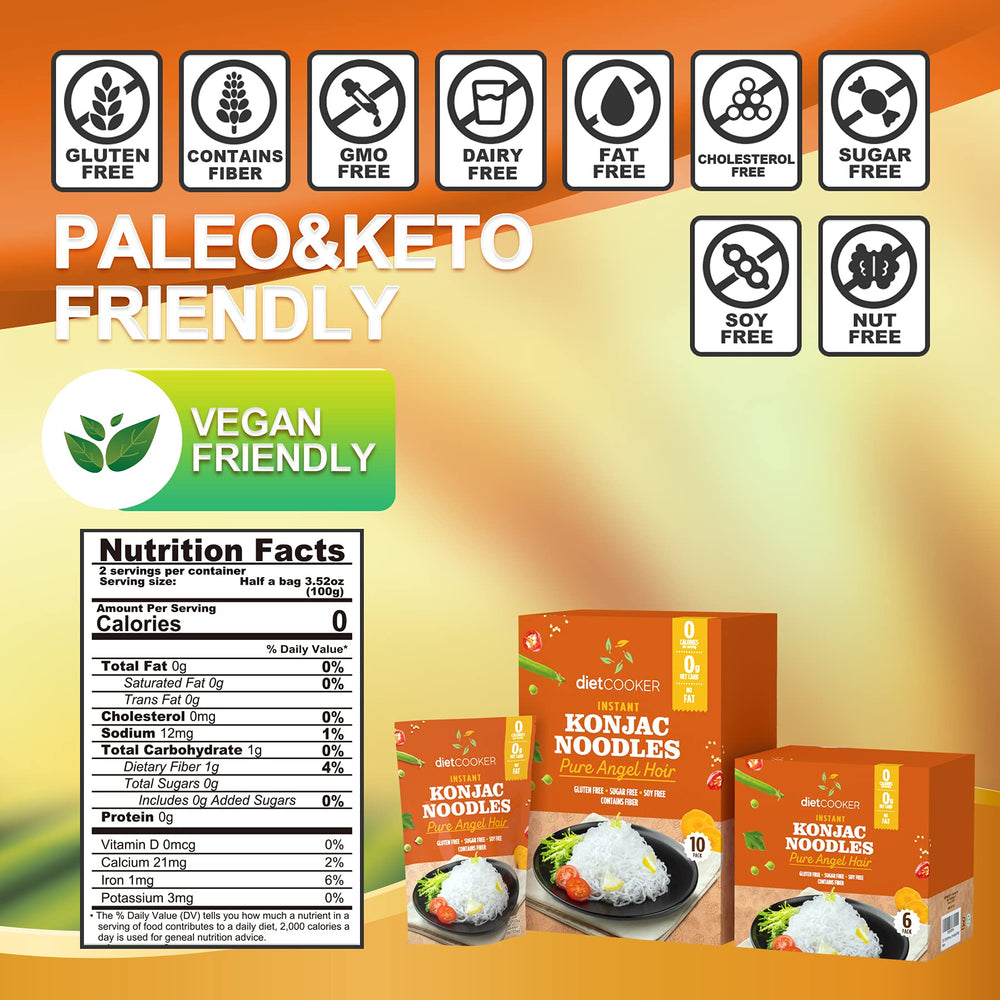 DIET COOKER Konjac Noodle Zero Carbs ideal for keto-friendly dishes
