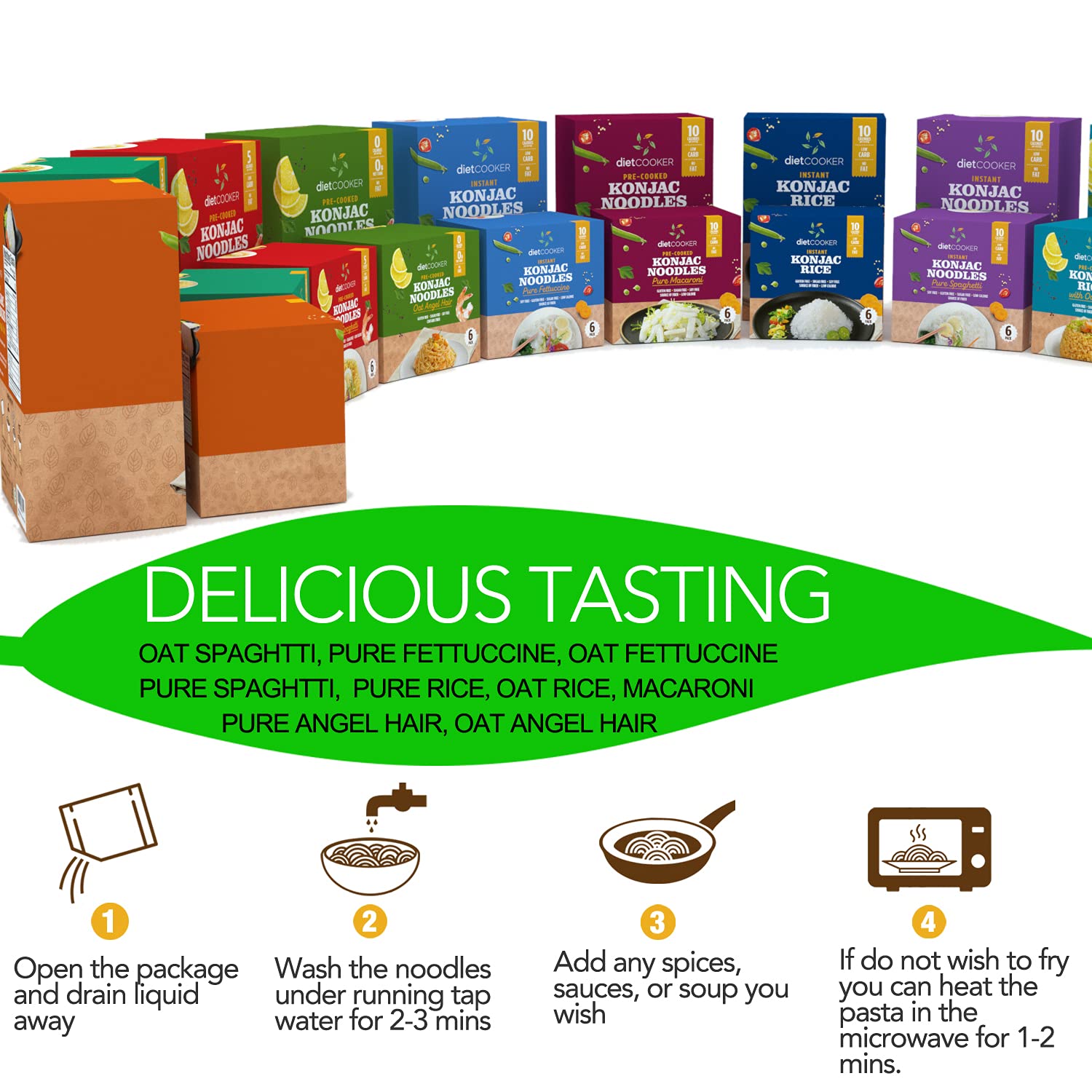 DIET COOKER Low-calorie Pasta helps balanced portions