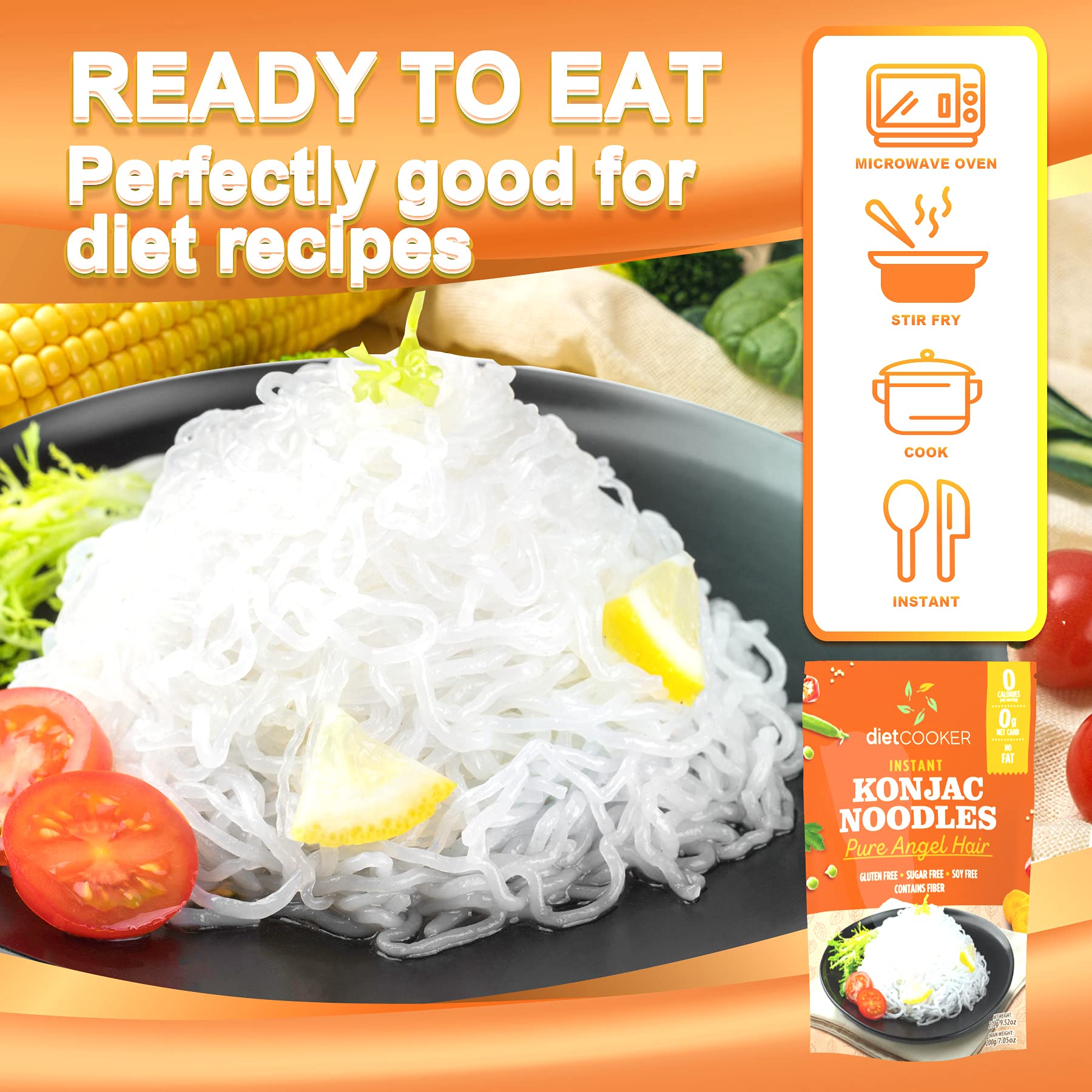 DIET COOKER Shirataki Noodle Odor-Free options for sauce-based meals