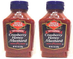 Dietz & Watson Cranberry Honey Mustard bottle with pack, perfect for sandwiches