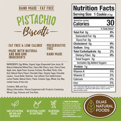 Dijas pistachio biscotti crunch closeup — ideal for dipping and coffee pairings