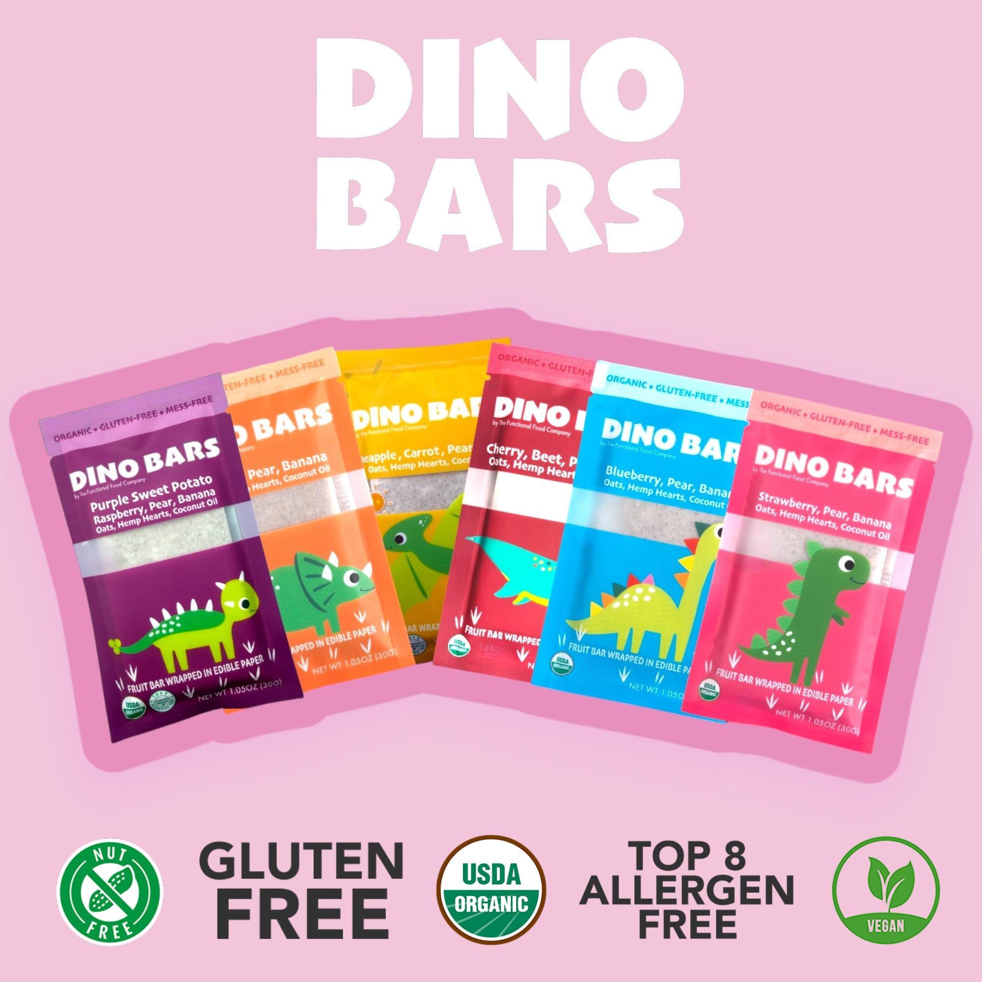 Dino Bars edible paper: mess-free snacking on the go.