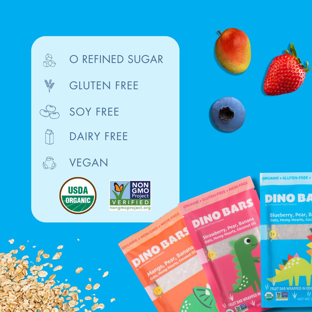DINO BARS fruit oats with edible paper kids snack