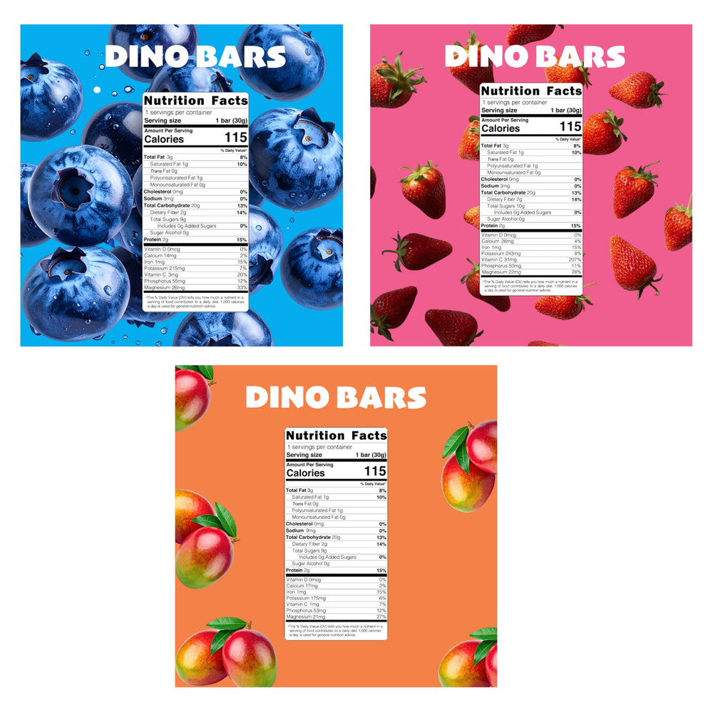 DINO BARS strawberry bars 18-pack colorful, mess-free fruit treat