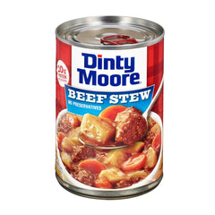 DINTY MOORE Beef Stew in a 15oz can, ready to heat for quick dinners.