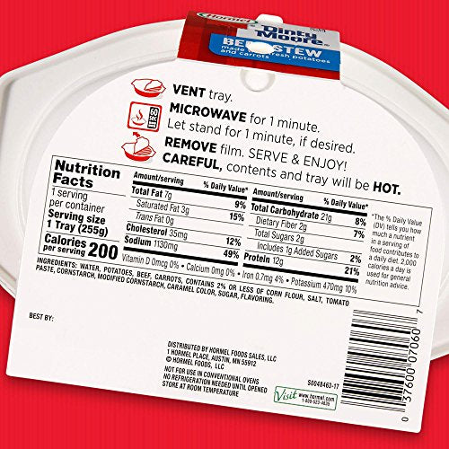 Dinty Moore Beef Stew chunky beef and vegetables, ideal for quick meals.