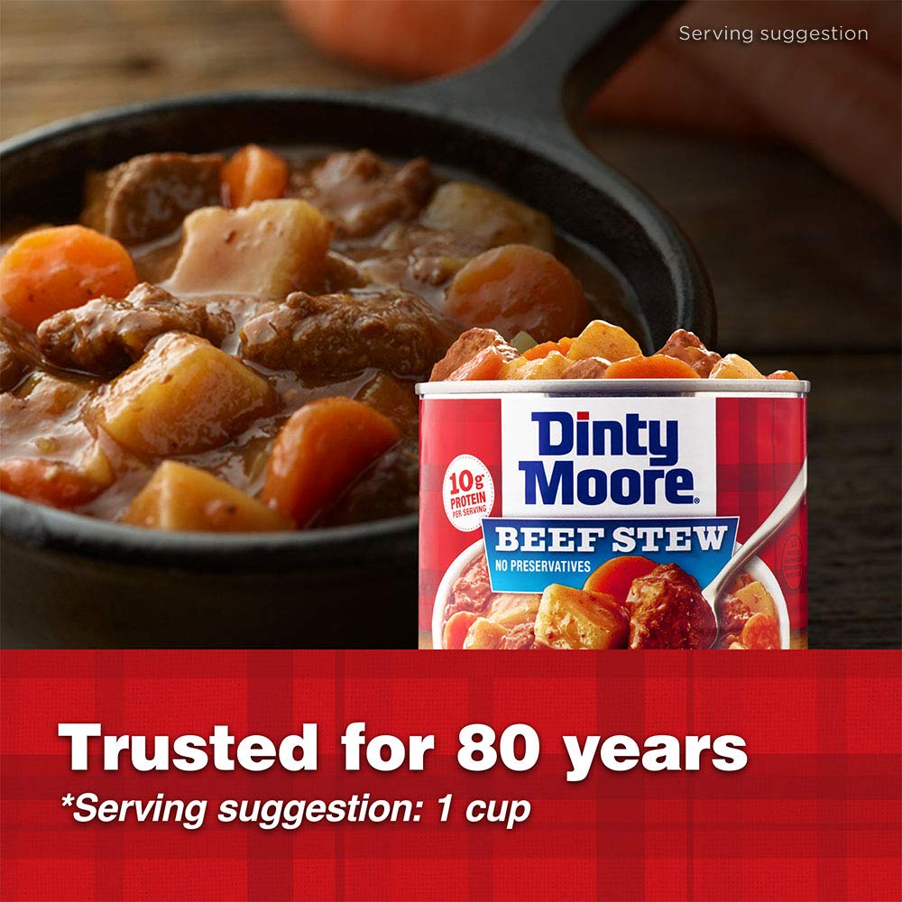 DINTY MOORE Beef Stew ready-to-heat dinner for busy evenings.