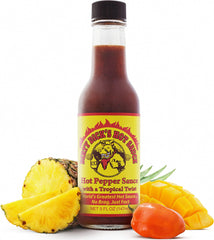 Dirty Dick's hot sauce 5oz bottle on shelf for quick flavor boost.