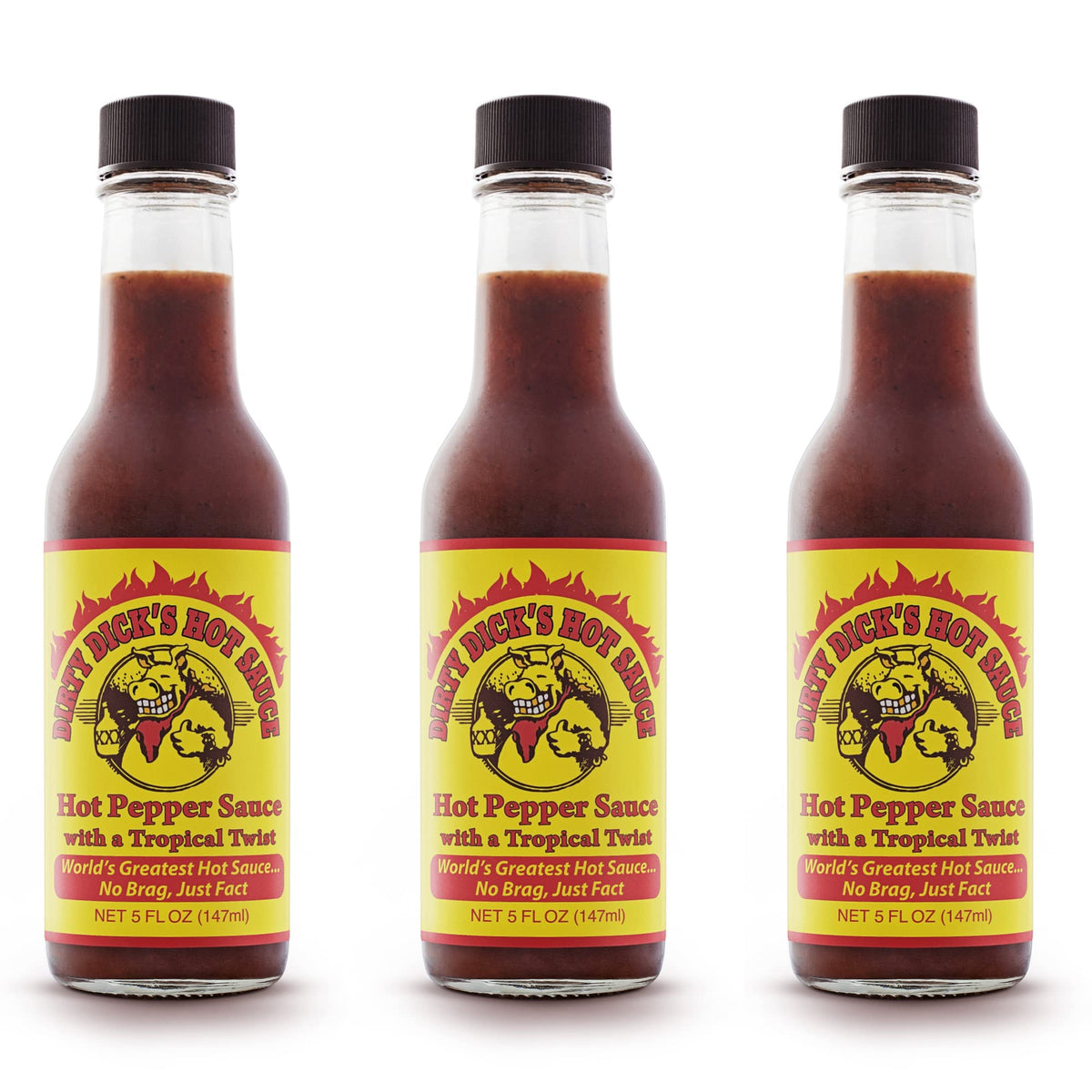 Dirty Dicks Original Hot Sauce bottle front showing bold branding and flavor potential
