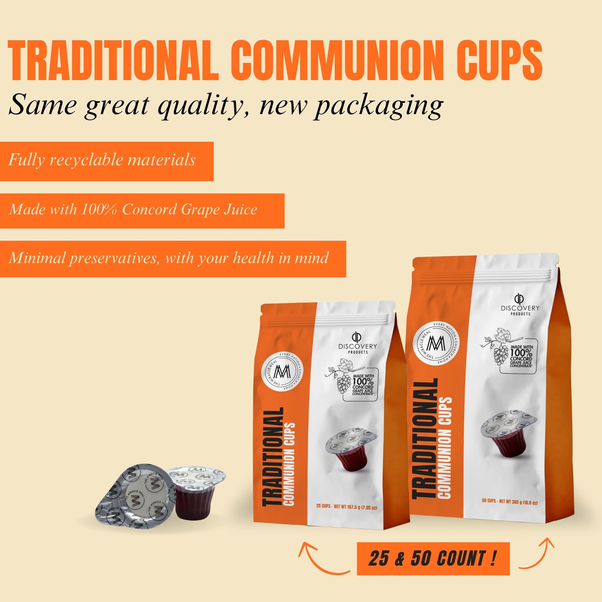Discovery Products travel pack packaging shows hygienic, pre-filled cups for safer services.