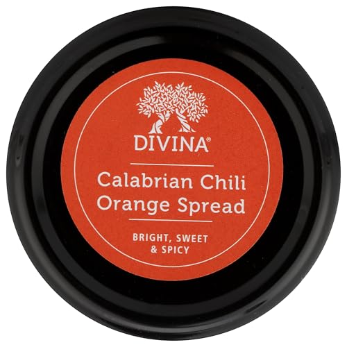 Divina Calabrian Chili Orange Spread label showing 36-month shelf life