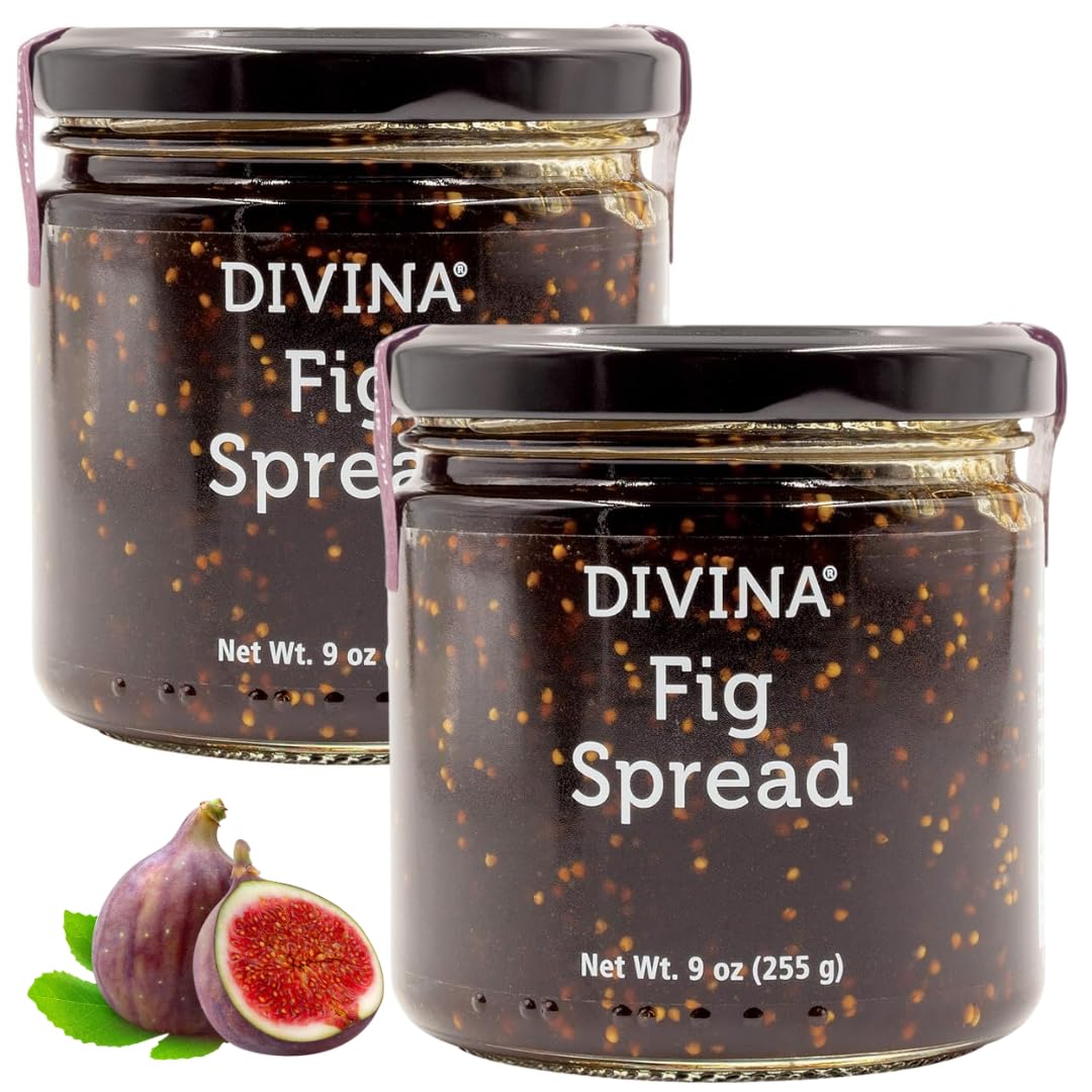 Divina fig spread jam bottle with rich honey notes, ideal for cheese boards