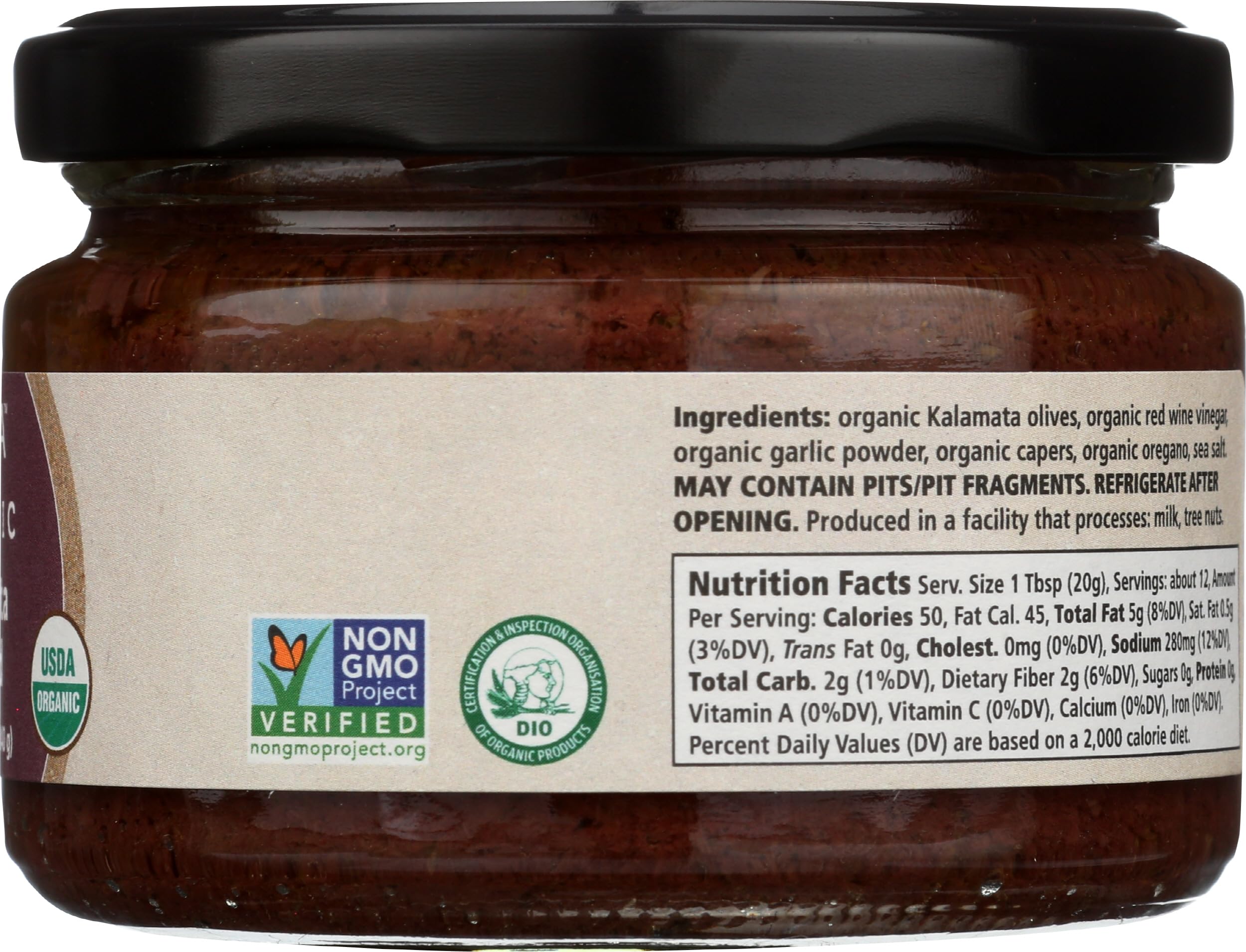 Divina Organic Kalamata Olive Spread on pita enhances Mediterranean-inspired bites.