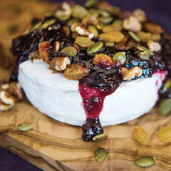 Divina sour cherry spread jam with cheese enhances savory-sweet bites.