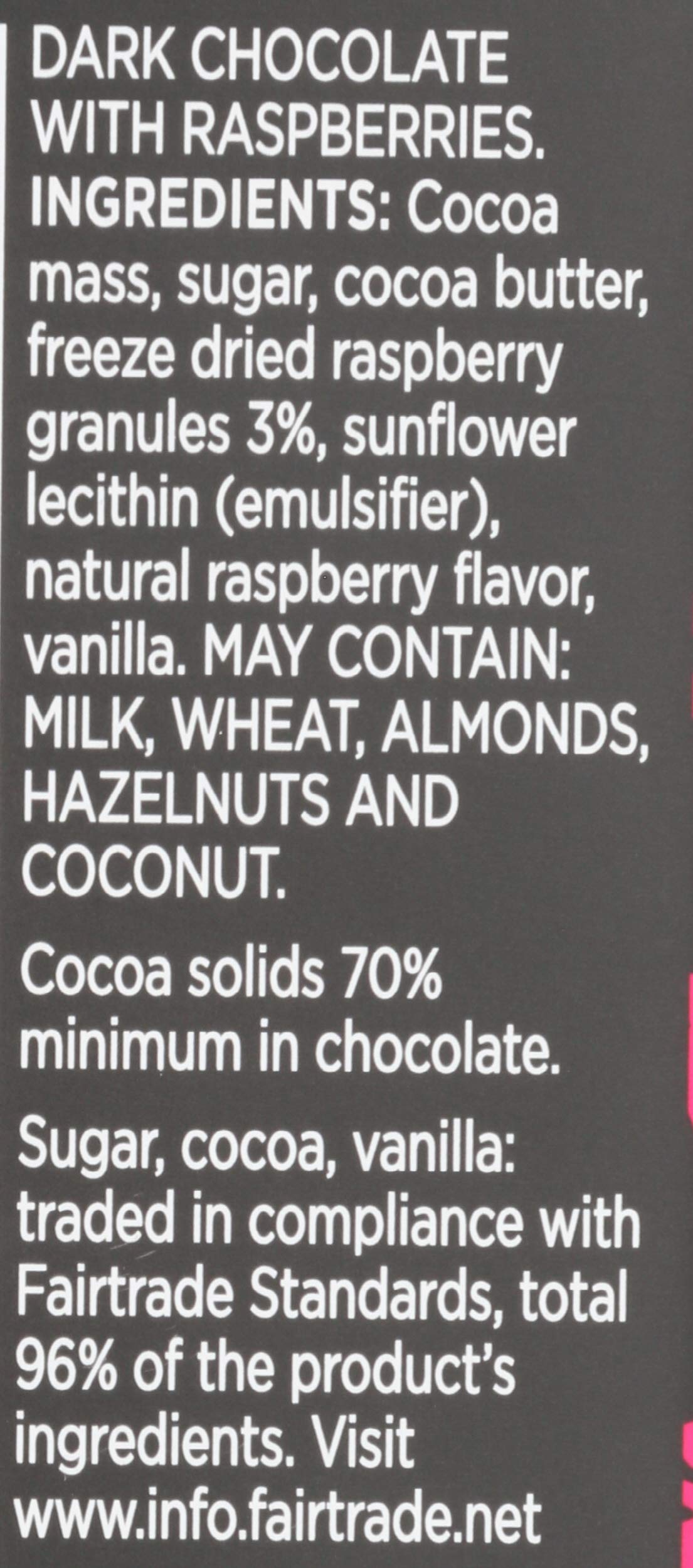 Divine Chocolate dark chocolate with raspberries glossy texture and berry flavors in every bite